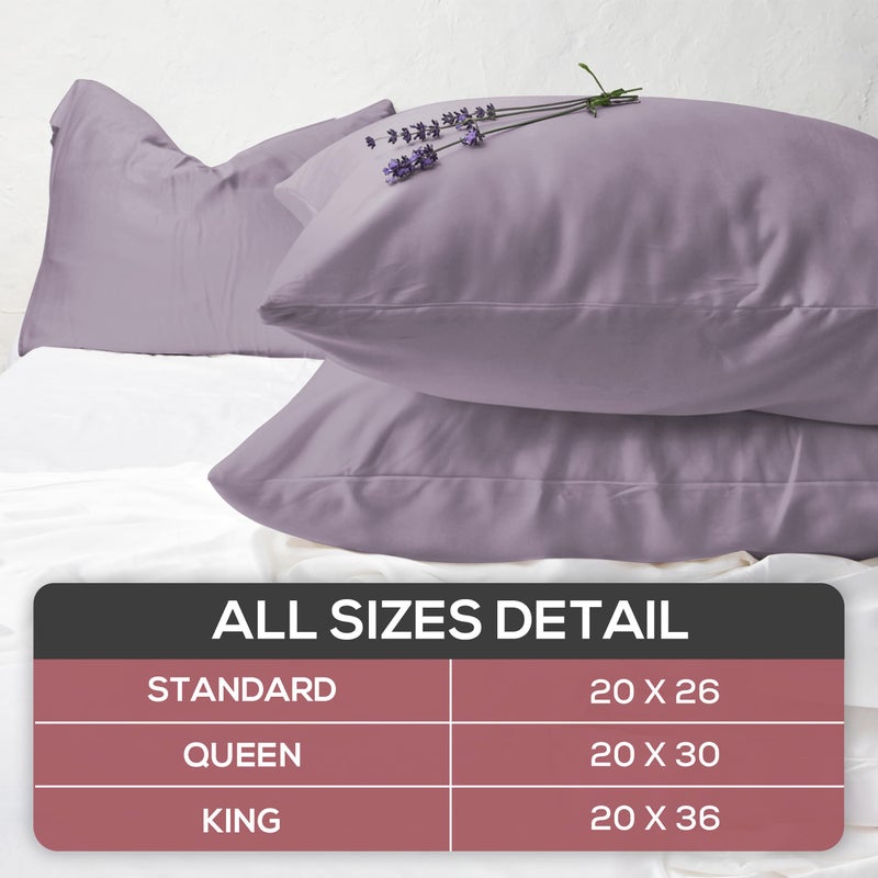 Superity Linen Pillow Cases Standard Size - Envelope Enclosure - 2 Pack - 100% Soft and Comfortable Premium Cotton - Lavender - Image 4